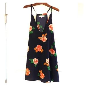 NWOT DANCING LEOPARD FLORAL NAVY DRESS S/M